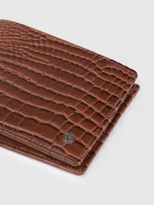 Allen Solly Men Croc Textured Leather Two Fold Wallet