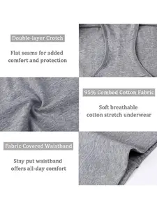 PLUMBURY Pack Of 3 High Waist Cotton Tummy Tucker