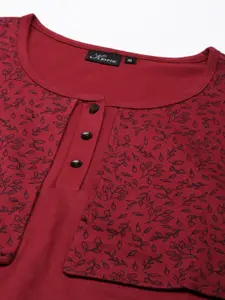 Kryptic Floral Printed Pure Cotton Nightdress