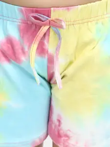 V-Mart Girls Tie & Dyed Mid Rise Cotton Shorts