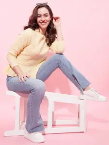 Modeve Self Design Cable Knit Acrylic Pullover