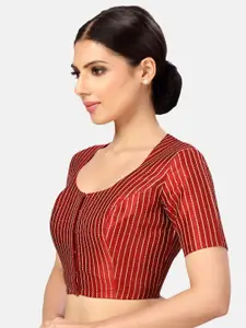 Studio Shringaar Striped Silk Saree Blouse