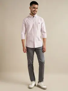 Andamen Premium Slim Fit Vertical Striped Button Down Collar Cotton Casual Shirt