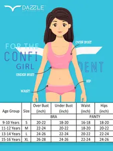 Dazzle Girls Printed Bra Panty Set