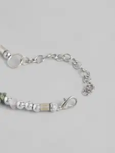 RICHEERA Brass Silver-Plated Beaded Statement Necklace