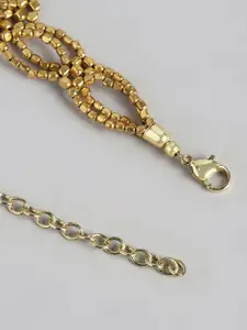 RICHEERA Gold-Plated Beaded Multi-Layered Statement Necklace