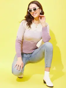 Modeve Colourblocked Acrylic Pullover Sweater