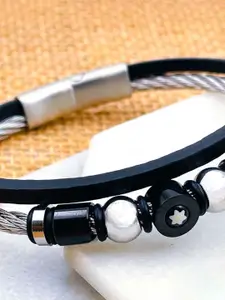 ZIVOM Men Silver Plated Multistrand Bracelet