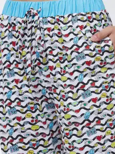 BAESD Women Conversational Printed Pure Cotton Lounge Pants