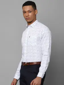 Allen Solly Slim Fit  Micro Ditsy Printed Spread Collar Cotton Formal Shirt
