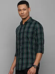 Allen Solly Slim Fit Tartan Checks Spread Collar Cotton Casual Shirt