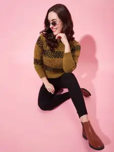 Modeve Ethnic Motifs Self Design Acrylic Pullover