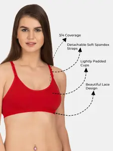 KOMLI  Pack Of 2 All Day Comfort Non-Wired Non Padded Seamless Cotton Workout Bra