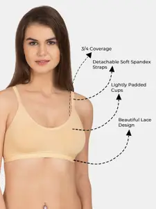 KOMLI Pack Of 2 All Day Comfort Non-Wired Non Padded Seamless Cotton Workout Bra