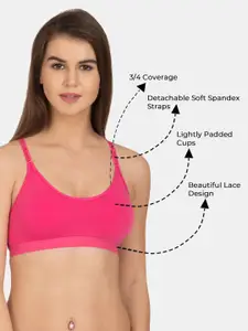 KOMLI  Pack Of 2 All Day Comfort Non-Wired Non Padded Seamless Cotton Workout Bra