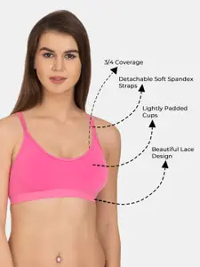 KOMLI Pack Of 2 All Day Comfort Non-Wired Non Padded Seamless Cotton Workout Bra