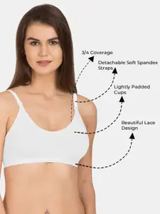 KOMLI Pack Of 2 All Day Comfort Non-Wired Non Padded Seamless Cotton Workout Bra