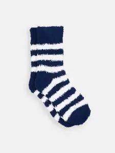 Pantaloons Junior Boys Striped Fuzzy Calf-Length Socks