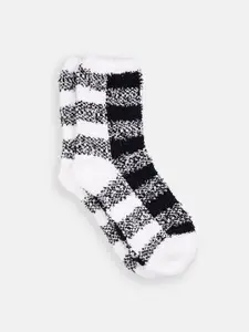 Pantaloons Junior Boys Checked Fuzzy Calf-Length Socks