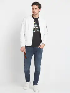 Being Human Stand Collar Bomber Jacket With Zip Detail