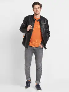 Being Human Stand Collar Biker Jacket With Zip Detail