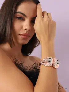 SOHI Embellished Snakehead Cuff Bracelet