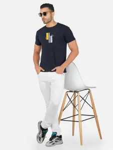 CHOZI Graphic Printed Round Neck Cotton T-shirt