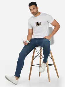 CHOZI Typography Printed Round Neck Cotton T-shirt