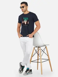 CHOZI Regular Fit People and Places Printed Round Neck Short Sleeve Cotton T-Shirt