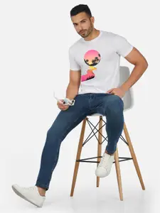 CHOZI Regular Fit People and Places Printed Round Neck Short Sleeve Cotton T-Shirt