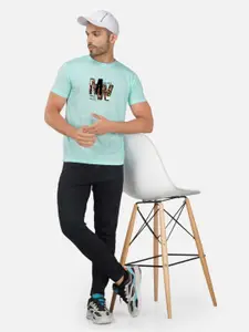 CHOZI Regular Fit Typography Printed Round Neck Short Sleeve Cotton T-Shirt