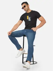 CHOZI Geometric Printed Cotton T-shirt