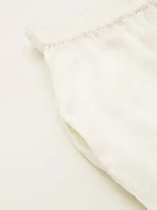 ETC Solid Satin Night Suit With Lace Detail