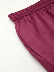 ETC Solid Satin Night Suit With Lace Detail