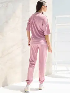 Styli Oversized Drop Shoulder T-Shirt With Cuffed Joggers Co-Ords