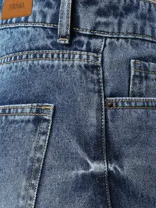 TARAMA Women Wide Leg High-Rise Heavy Fade Cotton Jeans