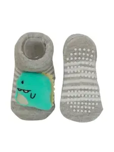 Yellow Bee Infants Boys Pack Of 2 Patterned Anti Skid Cotton Ankle length Socks