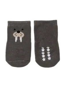 Yellow Bee Infants Boys Pack Of 3 Patterned Anti Skid Cotton Ankle Length Socks