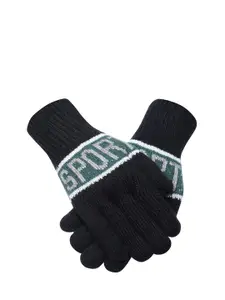LOOM LEGACY Men Patterned Winter Acrylic Hand Gloves