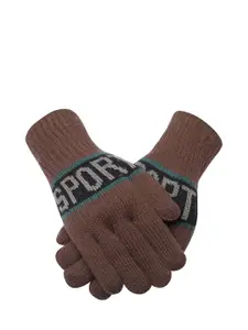 LOOM LEGACY Men Patterned Winter Acrylic Woollen Hand Gloves