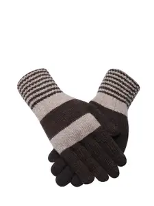 LOOM LEGACY Men Patterned Winter Acrylic Woollen Gloves