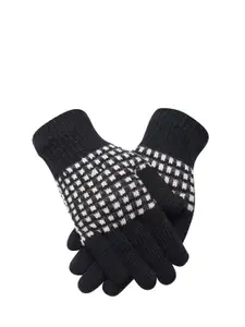 LOOM LEGACY Men Patterned Winter Acrylic Woollen Hand Gloves