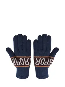 LOOM LEGACY Men Patterned Winter Acrylic Hand Gloves
