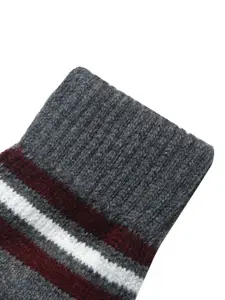LOOM LEGACY Men Stripes Winter Acrylic Woolen Hand Gloves