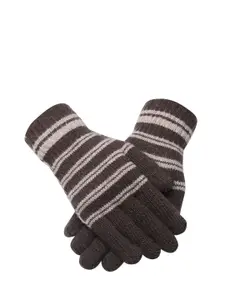 LOOM LEGACY Men Striped Winter Acrylic Gloves