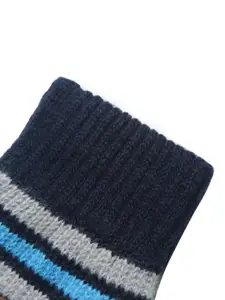LOOM LEGACY Men Striped Winter Acrylic Hand Gloves