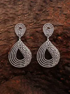 Mirana Rhodium-Plated Contemporary Drop Earrings