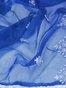 Sun Fashion And Lifestyle Ethnic Motifs Embroidered Organza Unstitched Dress Material