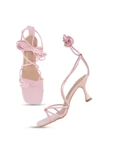 SCENTRA Strappy Block Gladiators With Lace- Up