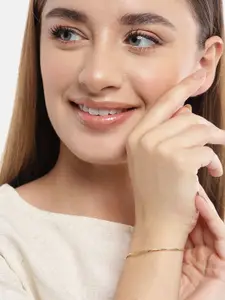 Zavya Women 925 Sterling Silver Gold-Plated Link Bracelet